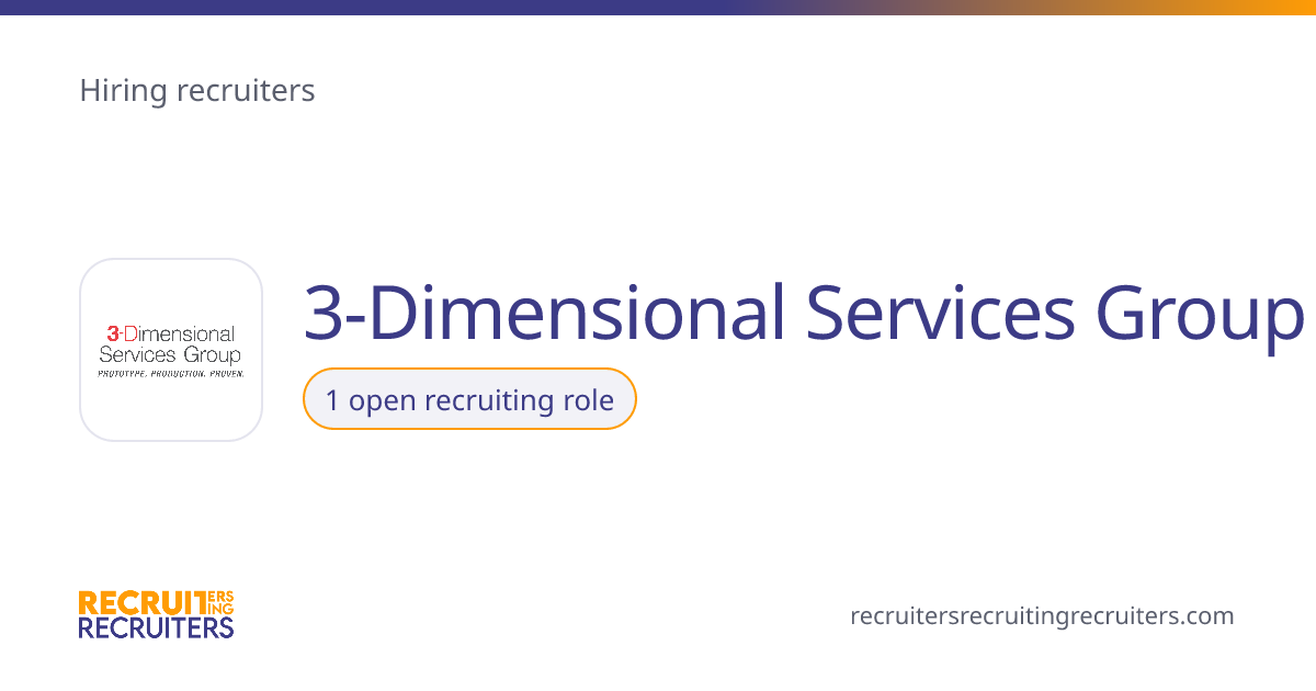 Recruiting Jobs at 3-Dimensional Services Group · Recruiters Recruiting ...
