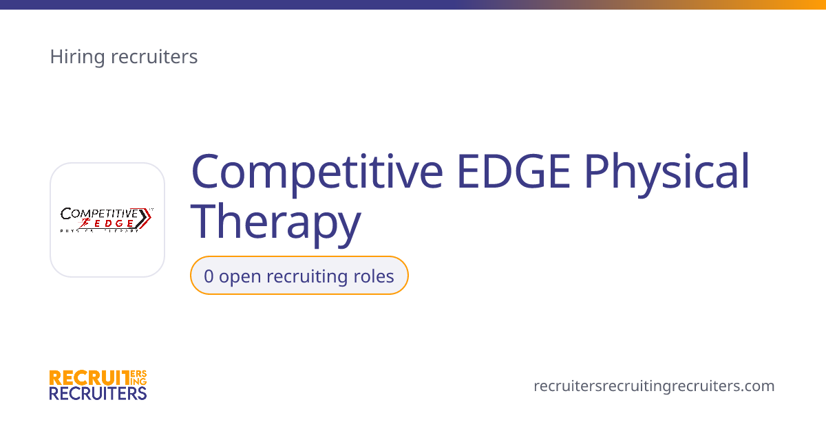 Recruiting Jobs at Competitive EDGE Physical Therapy · Recruiters ...