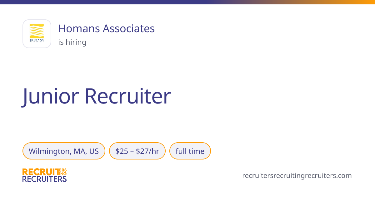 Junior Recruiter at Homans Associates (Wilmington, MA, US) · Recruiters ...