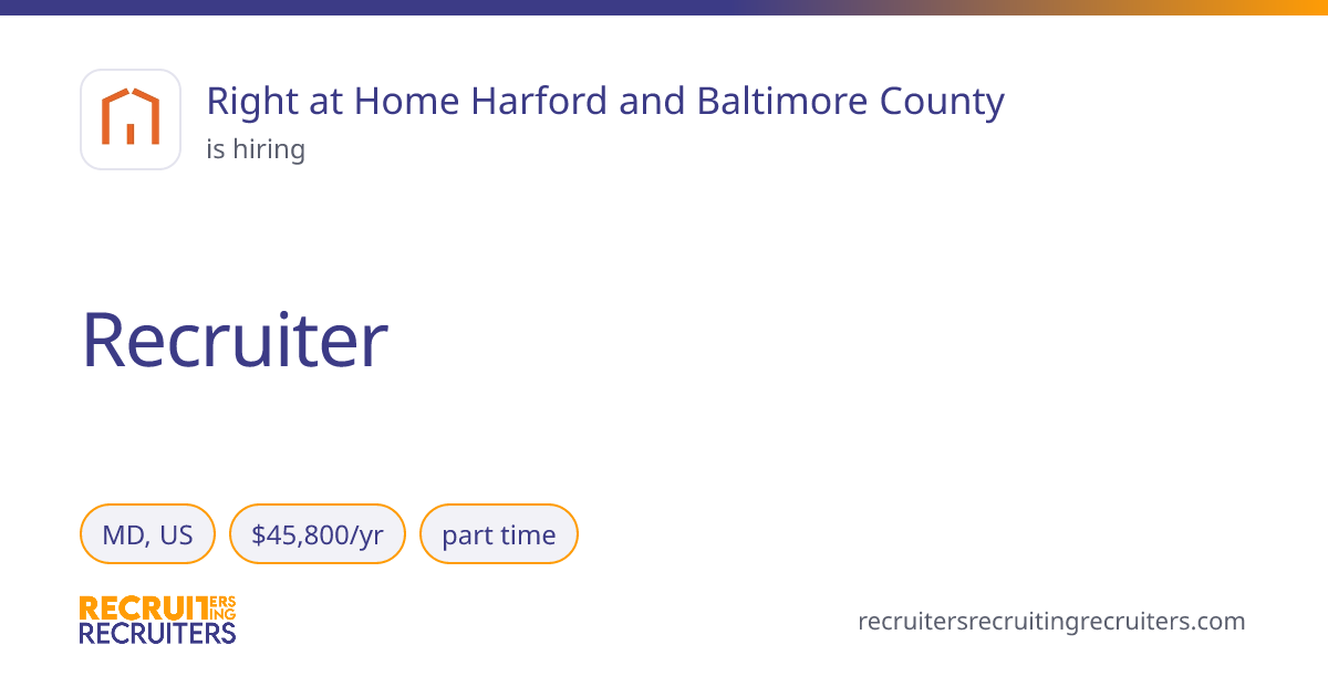 Recruiter at Right at Home Harford and Baltimore County (MD, US ...