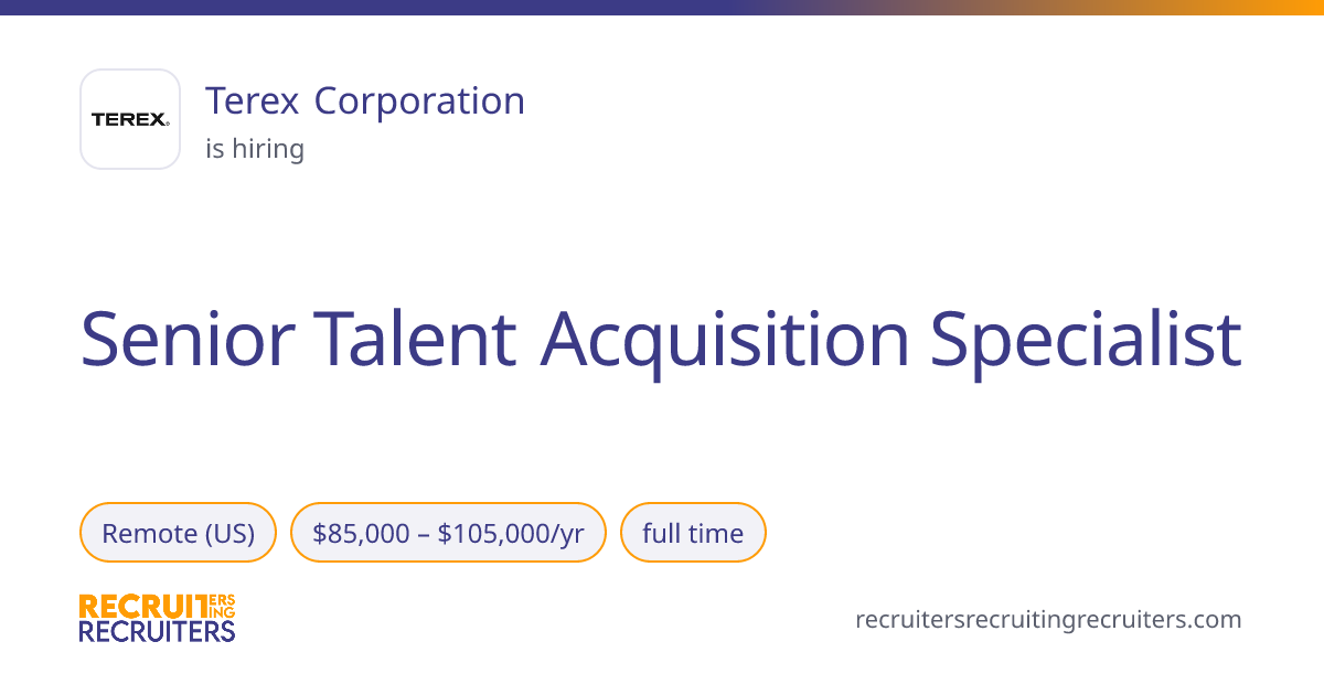 Senior Talent Acquisition Specialist at Terex Corporation (Remote (US ...